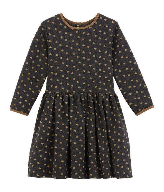 Robe enfant fille en jacquard noir CITY/jaune DORE