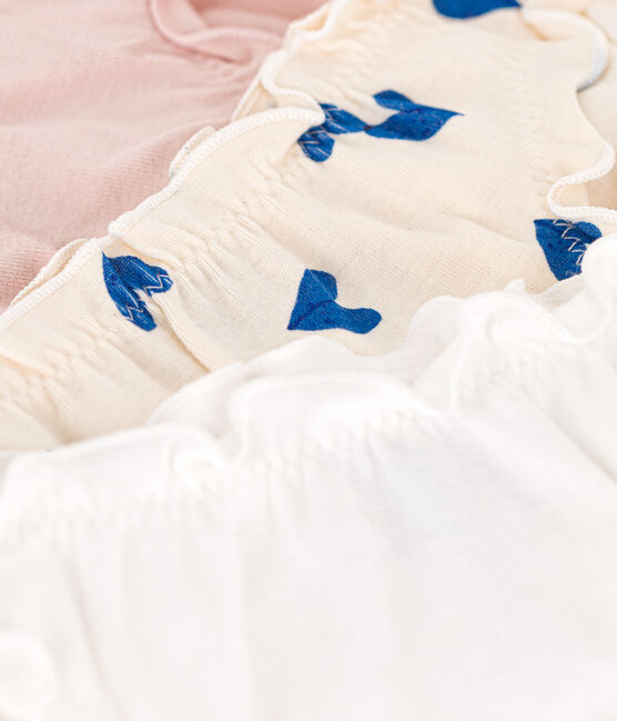 Lot de 3 culottes cœur en coton petite fille variante 1