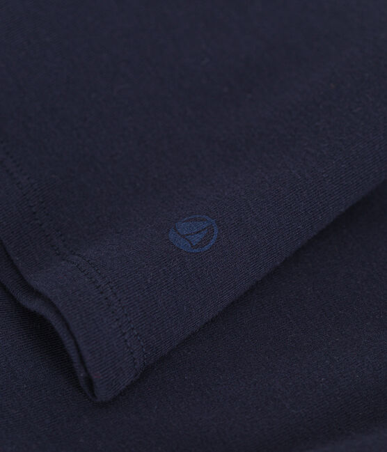 Tee-shirt l'Iconique manches longues col V en côte unie femme bleu SMOKING