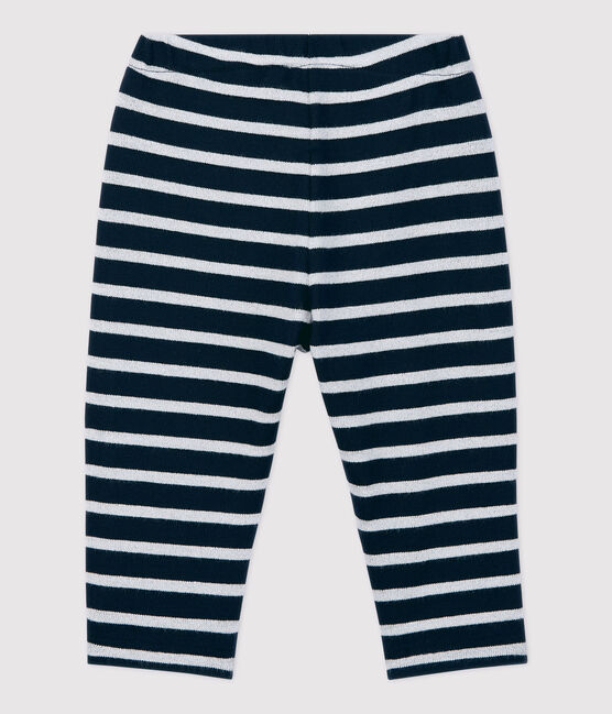 Pantalon en coton bébé. bleu SMOKING/ MARSHMALLOW ARGENT BRILLANT