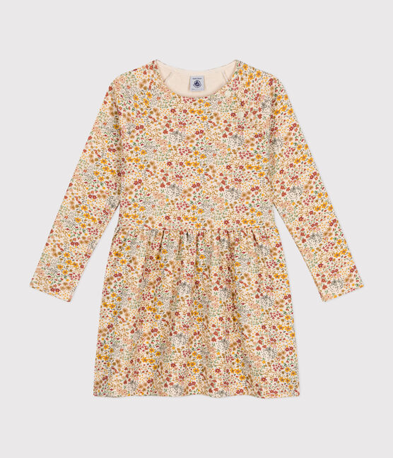 Robe manches longues en tubique enfant fille blanc AVALANCHE/ MULTICO