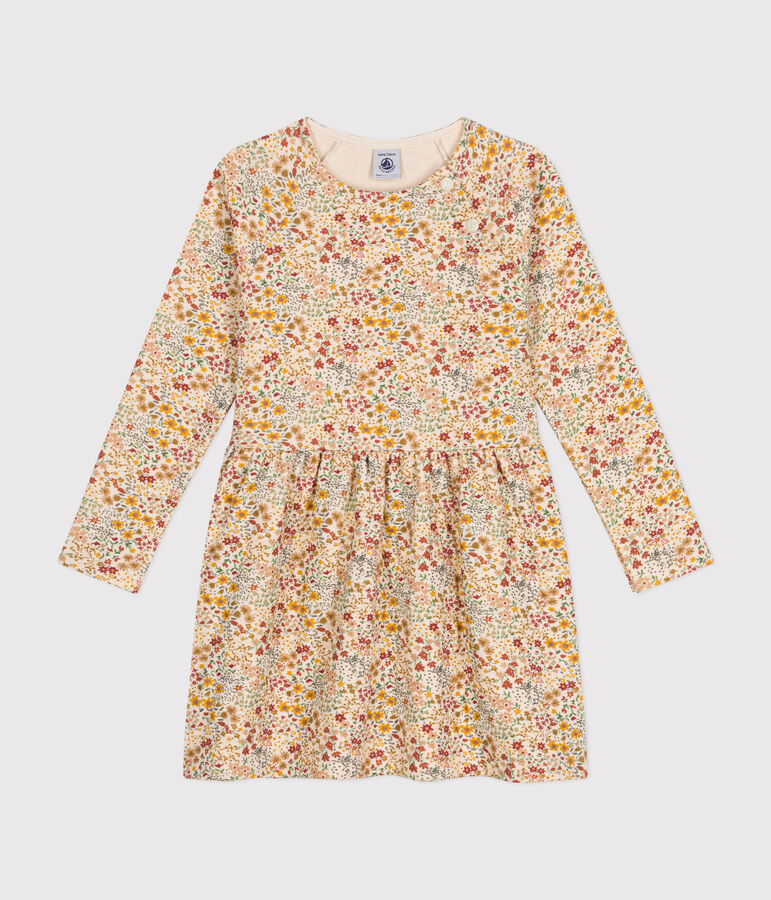 Robe manches longues en tubique enfant fille blanc AVALANCHE/ MULTICO