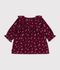 Robe b&eacute;b&eacute; en velours manches longues imprim&eacute;e &agrave; fleurs rouge/multicouleur