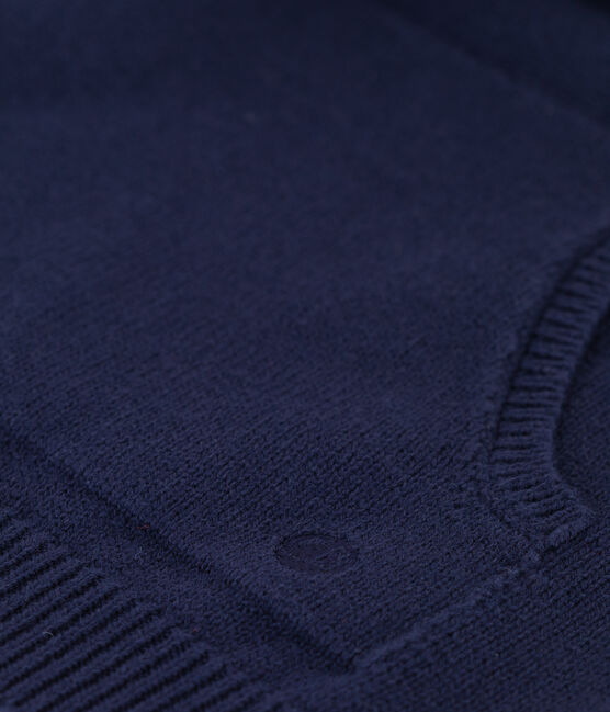 Pull laine et coton enfant garçon bleu SMOKING