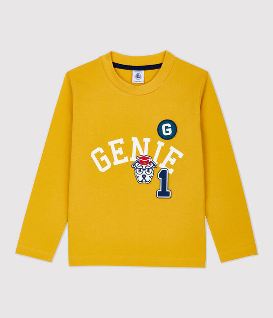 Tee-shirt manches longues en coton enfant garçon jaune BOUDOR