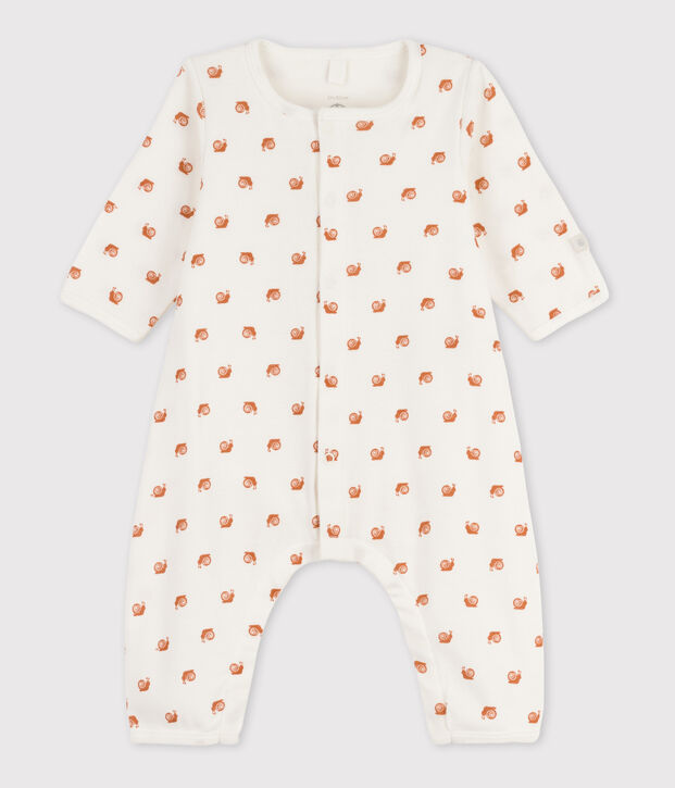 Bodyjama sans pieds imprim&eacute; b&eacute;b&eacute; en coton blanc/marron