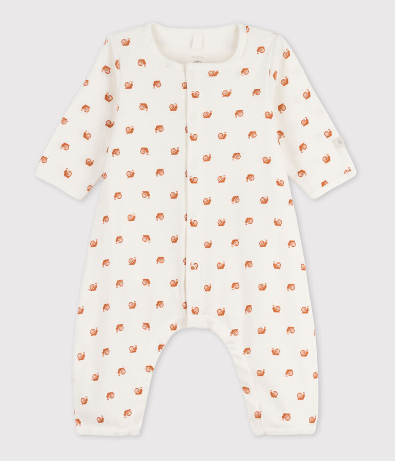 Bodyjama sans pieds imprim&eacute; b&eacute;b&eacute; en coton blanc MARSHMALLOW/ ECUREUIL