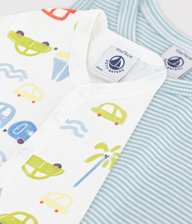 Lot de combinaisons courtes b&eacute;b&eacute; en coton imprim&eacute; multicouleur