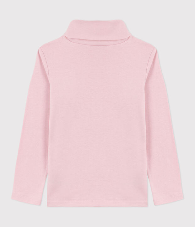 Sous-pull enfant en coton uni rose clair