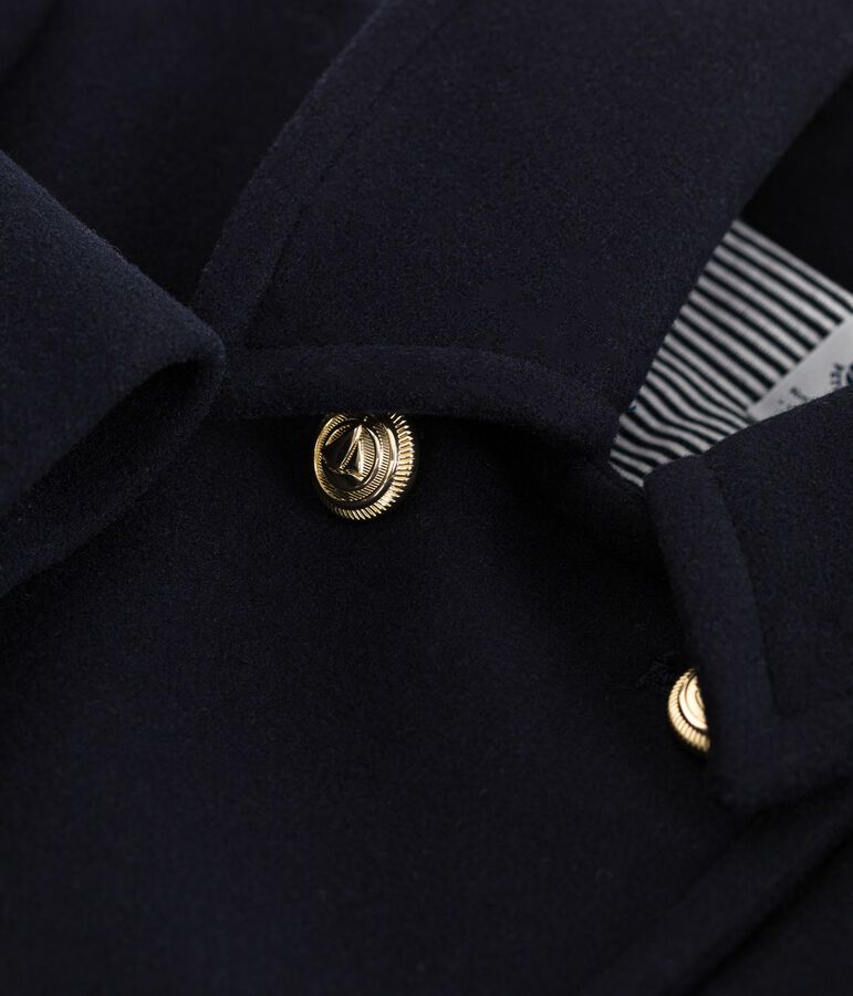 Caban enfant en draps de laine uni bleu SMOKING