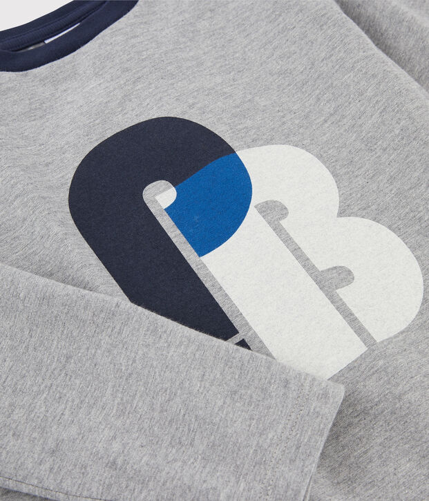 Tee-shirt s&eacute;rigraphi&eacute; enfant gar&ccedil;on gris