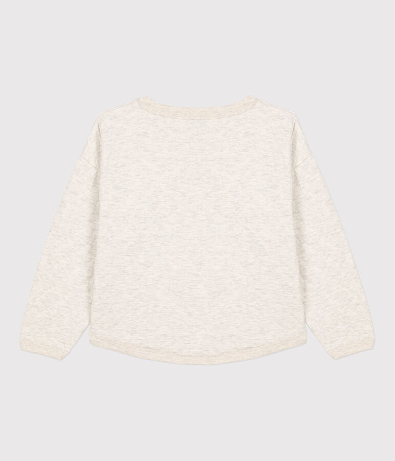 Sweatshirt en tubique matelass&eacute; enfant fille / gar&ccedil;on beige MONTELIMAR CHINE