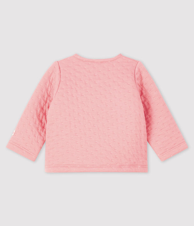 Cardigan b&eacute;b&eacute; en tubique rose