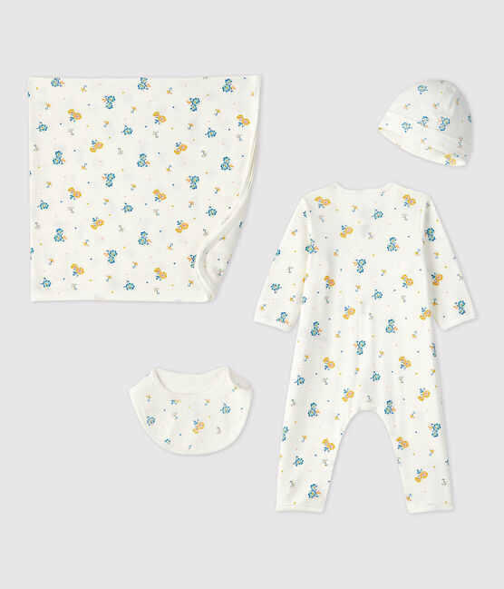 Coffret cadeau naissance fleurs bébé en coton biologique variante 1