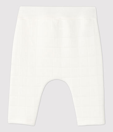 PETIT BATEAU - Pantalon blanc matelassé bébé en coton biologique