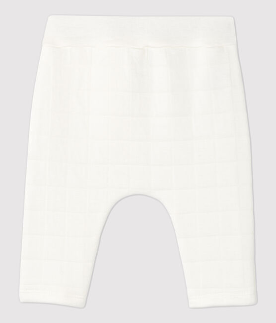 Pantalon blanc matelassé bébé en coton biologique blanc MARSHMALLOW