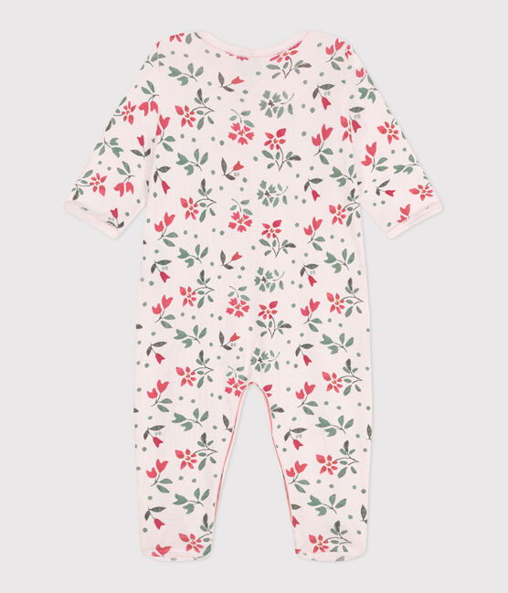 Pyjama bébé en coton fleuri rose FLEUR/blanc MULTICO