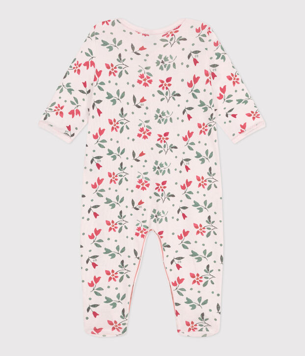 Pyjama b&eacute;b&eacute; en coton fleuri rose/multicouleur
