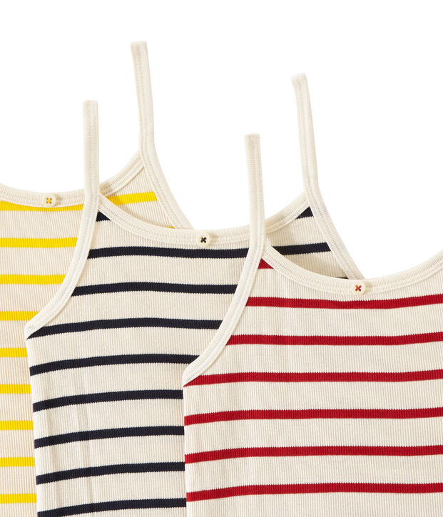 Lot de 3 chemises &agrave; bretelles fille blanc