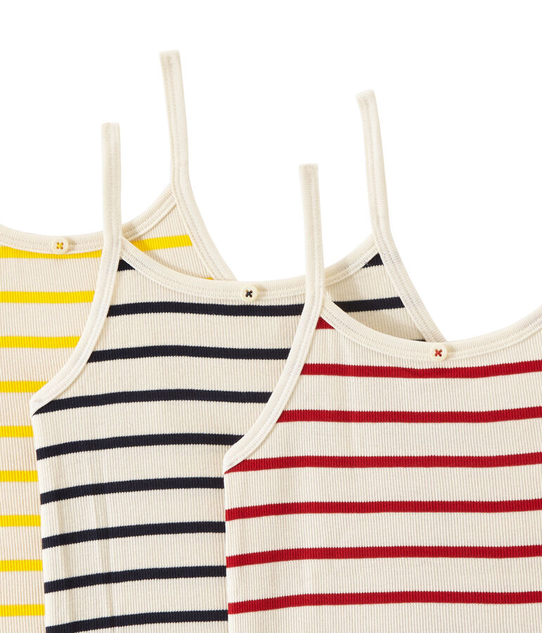 Lot de 3 chemises &agrave; bretelles fille blanc