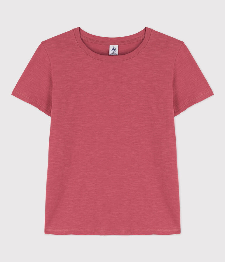 Tee-shirt LE DROIT col rond en coton Femme rose PAPI