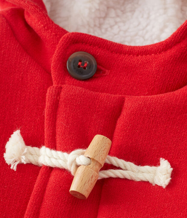 Duffle coat b&eacute;b&eacute; mixte en molleton rouge