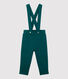 Pantalon à bretelles en molleton bébé