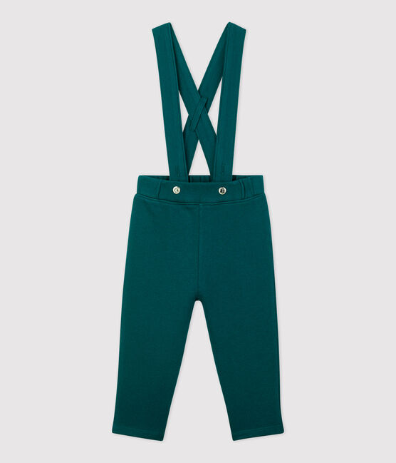 Pantalon à bretelles en molleton bébé vert PINEDE