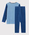 Pyjama en velours petit garçon bleu ALASKA/bleu MAJOR