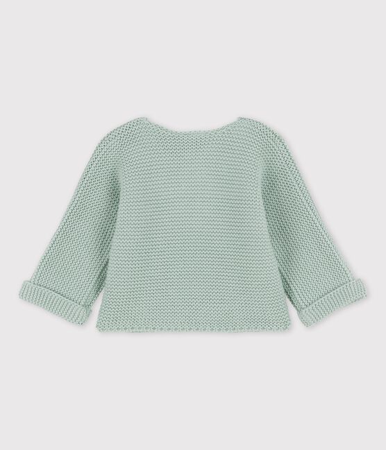 Cardigan en tricot de coton biologique bébé vert HERBIER