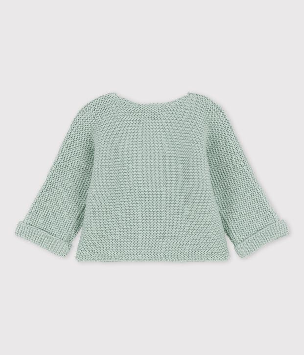 Cardigan en tricot de coton biologique b&eacute;b&eacute; vert