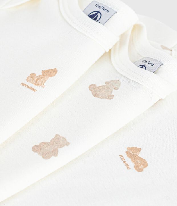Lot de bodies manches courtes en coton imprim&eacute; ours b&eacute;b&eacute; multicouleur