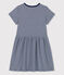 Robe enfant fille Petit Bateau x Water Family bleu MEDIEVAL/blanc MARSHMALLOW