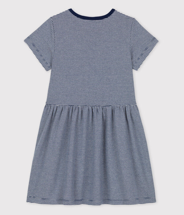 Robe enfant fille Petit Bateau x Water Family bleu/blanc