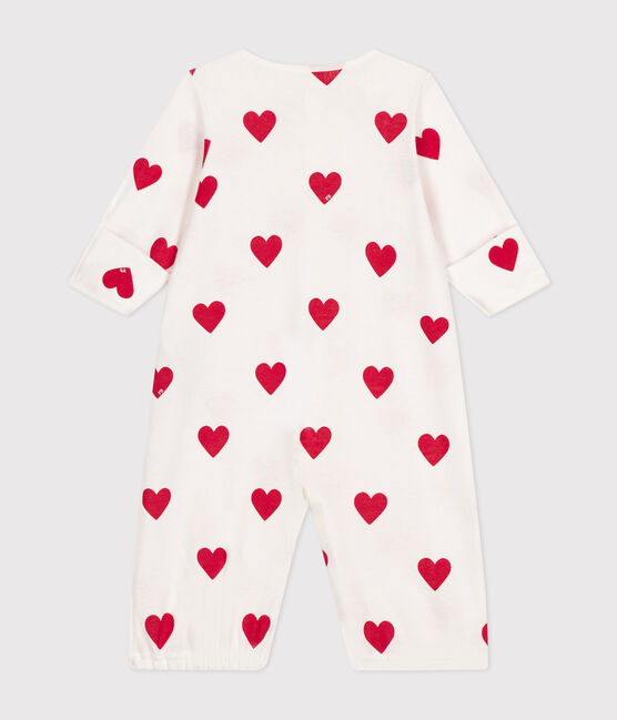 Combisac cœur en coton bébé blanc MARSHMALLOW/rouge TERKUIT