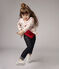 Cardigan en molleton enfant fille blanc MARSHMALLOW/rouge TERKUIT