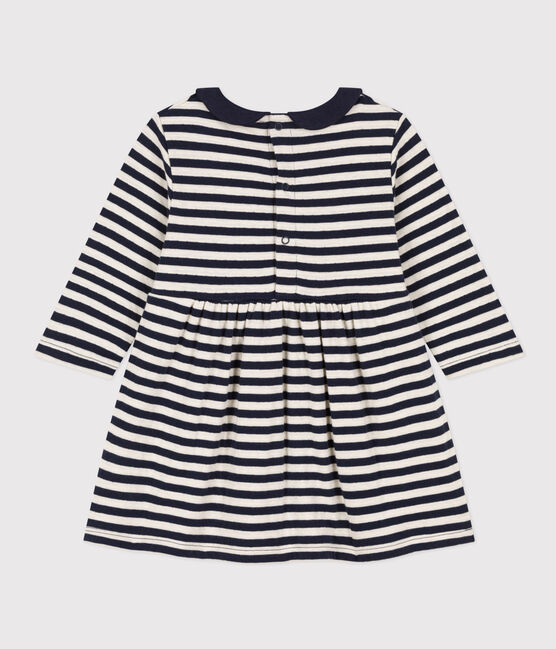 Robe manches longues en tubique rayé bébé bleu SMOKING/ AVALANCHE
