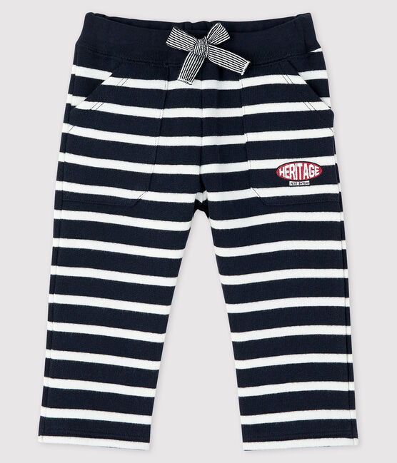 Pantalon marinière bébé garçon bleu SMOKING/blanc MARSHMALLOW