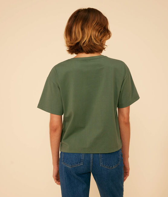 Tee-shirt le Boxy en coton femme vert CROCO