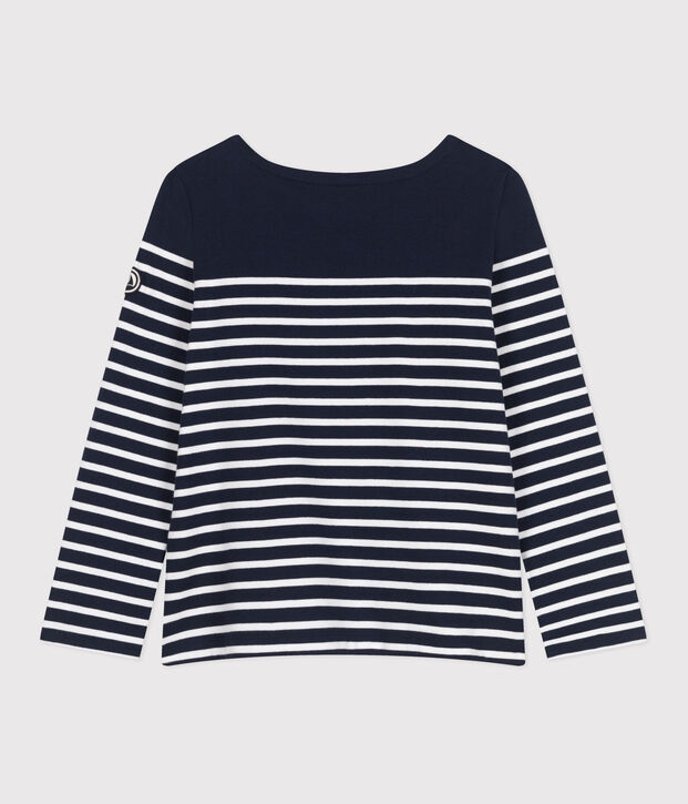 Marini&egrave;re femme en coton manches longues bleu/blanc
