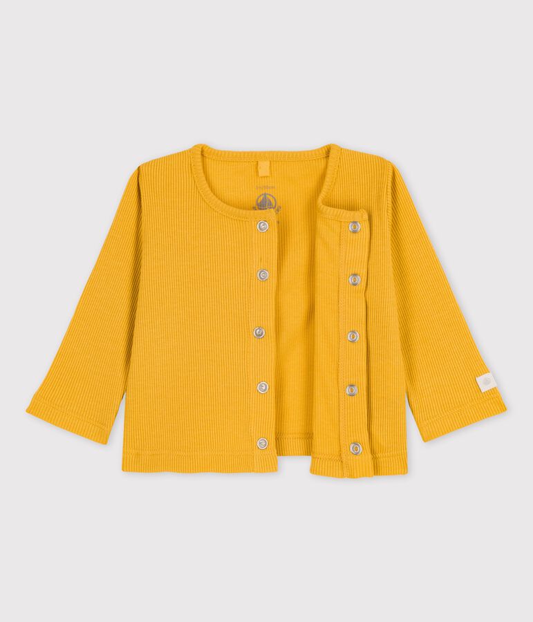 Cardigan en coton et lyocell b&eacute;b&eacute; jaune OCRE