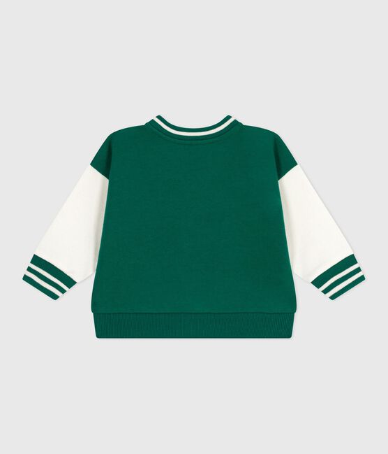 Teddy bébé en coton bi-colore vert EVERGREEN/ MILK