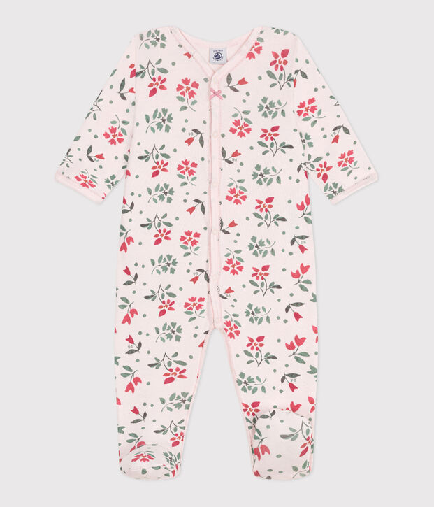 Pyjama b&eacute;b&eacute; en coton fleuri rose/multicouleur