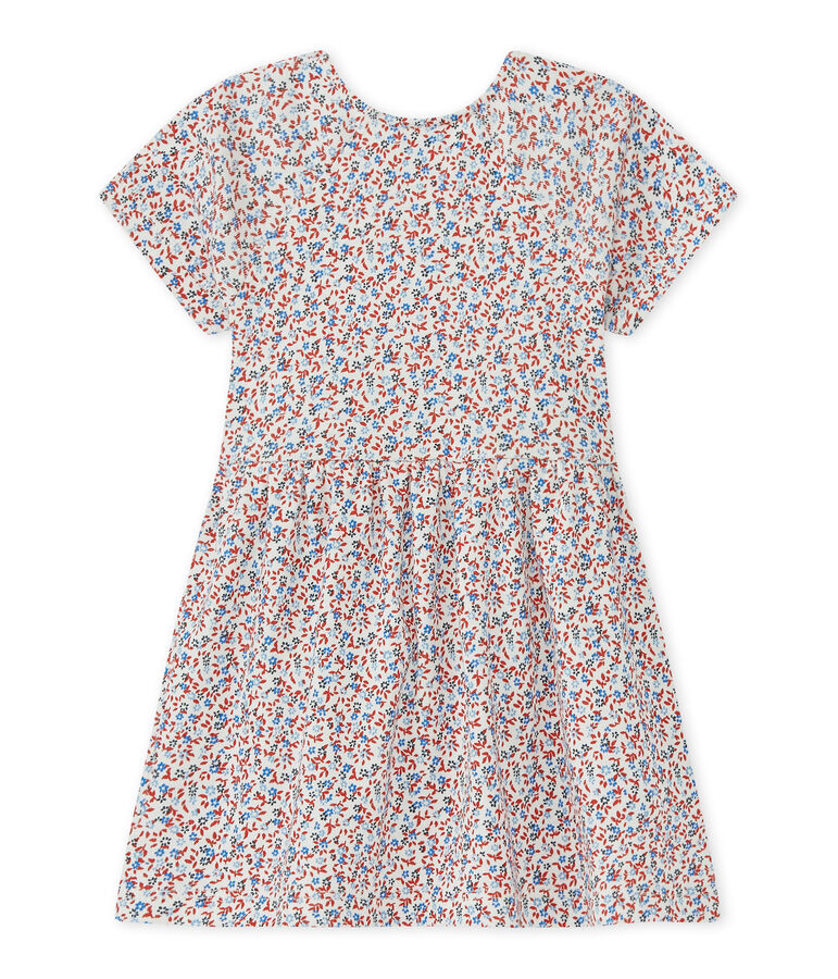 Robe b&eacute;b&eacute; fille imprim&eacute;e blanc MARSHMALLOW/rouge TERKUIT/ MULTICO