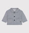 Veste courte bébé en toile rayée bleu MEDIEVAL/blanc MARSHMALLOW