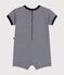 Combinaison courte en jersey bébé bleu SMOKING/blanc MARSHMALLOW