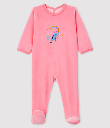 PETIT BATEAU - Dors-bien rose bébé fille en velours