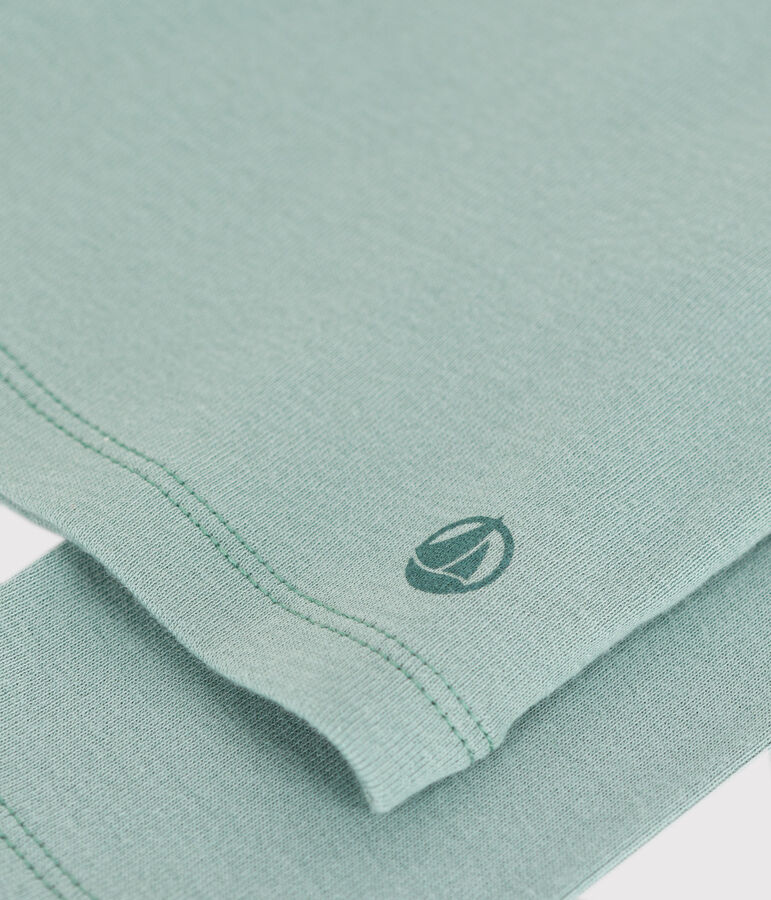 Cardigan enfant en coton uni vert PAUL