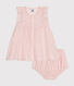 Robe manches courtes et bloomer en gaze de coton bébé