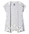 Bodyjama court bébé en côte gris POUSSIERE/blanc MARSHMALLOW